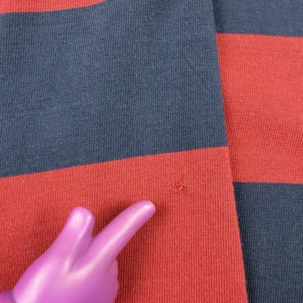 Vintage Canterbury Of New Zealand Rugby Jersey Red Navy Striped Long Sleeve-READ